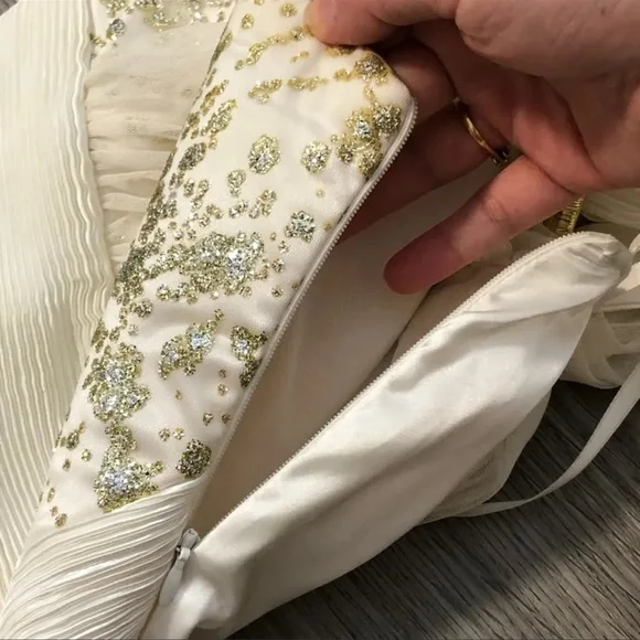 White Satin Prom Maxi Dress - Picture 8 of 10